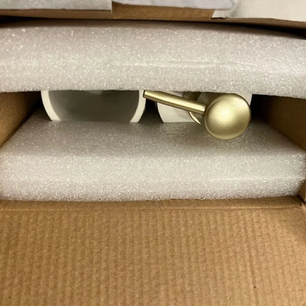 Sunday Citizen bath set white & gray resin faux marble gold trim New in box
